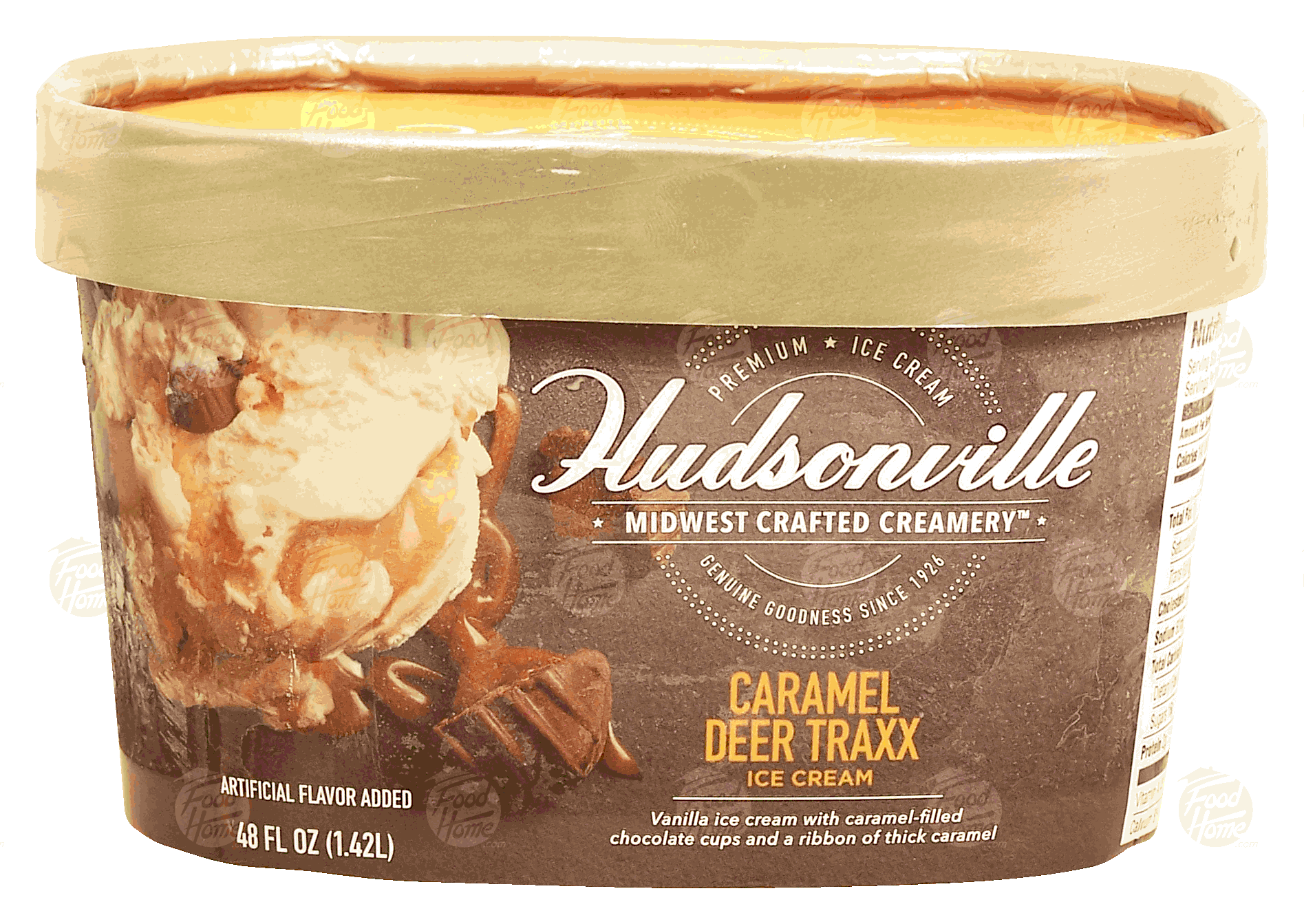 Hudsonville Midwest Crafted Creamery caramel deer traxx ice cream, vanilla Full-Size Picture